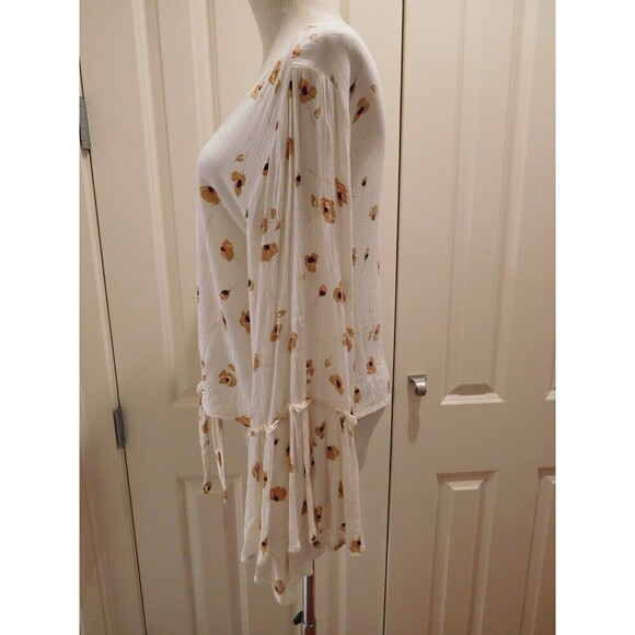 Darling BILLABONG "Lust Wild Top" Tie-Up Crop Top w/Bell Sleeves Size Small - Picture 7 of 12